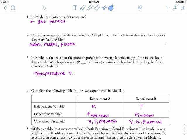Gas Variables Worksheet Answers Fresh Gas Variables