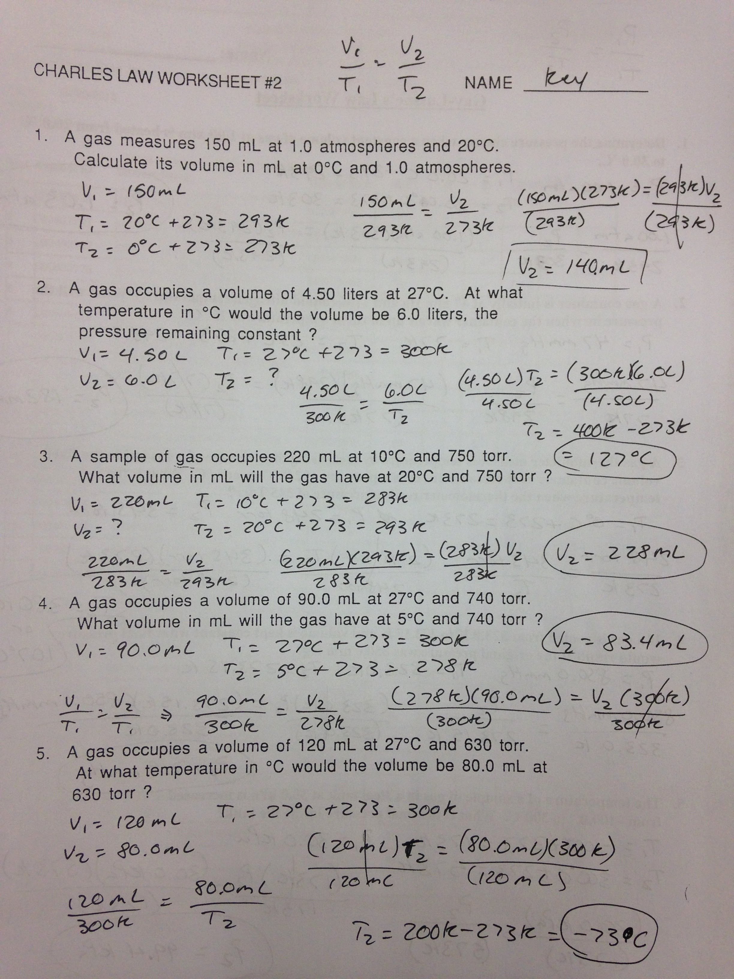 Gas Variables Worksheet Answers Unique Worksheet More Boyles Law and Charless Law Answer Key