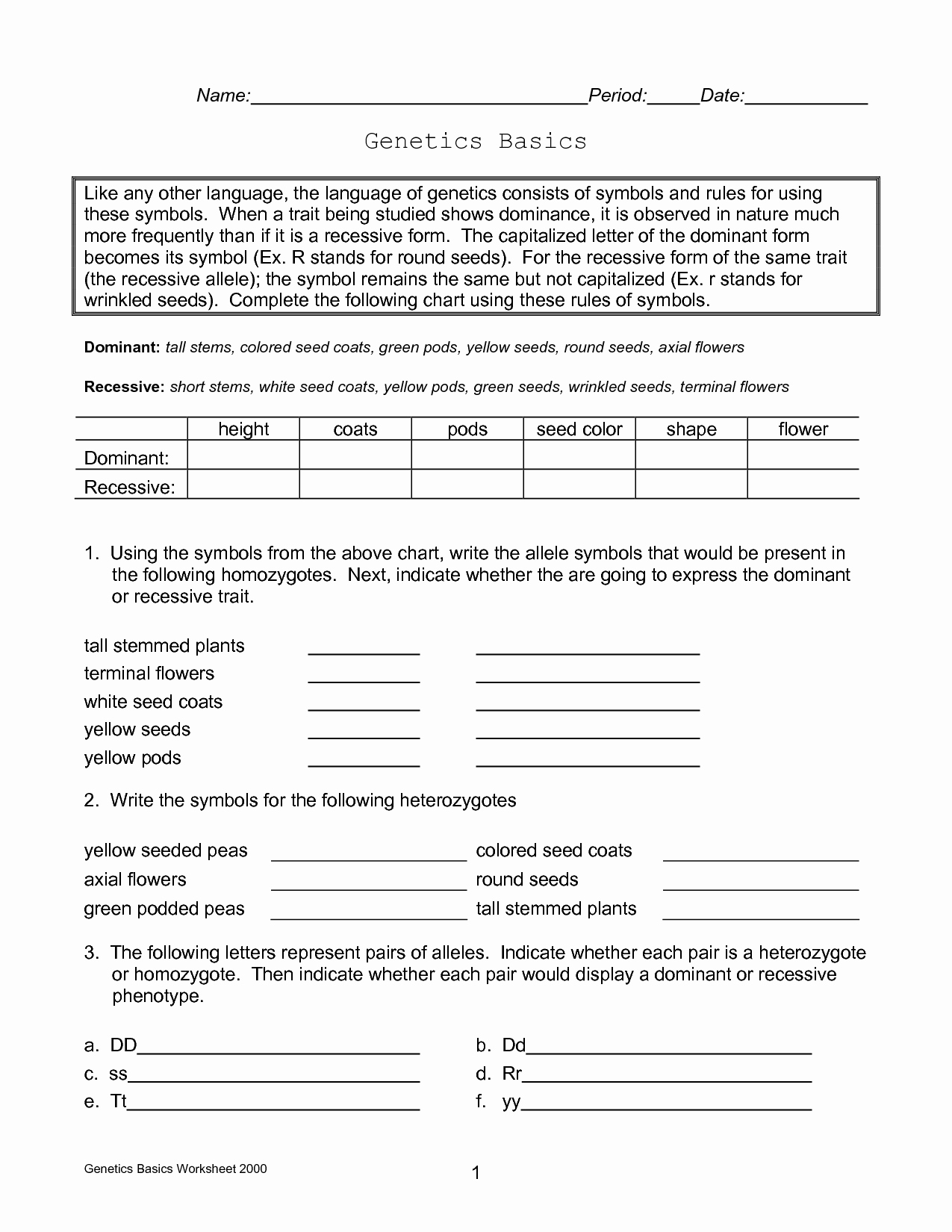 Genetic Mutations Worksheet Answer Key