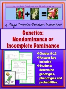 Genetics Practice Problem Worksheet New Genetics Practice Problems Worksheet In Plete Dominance