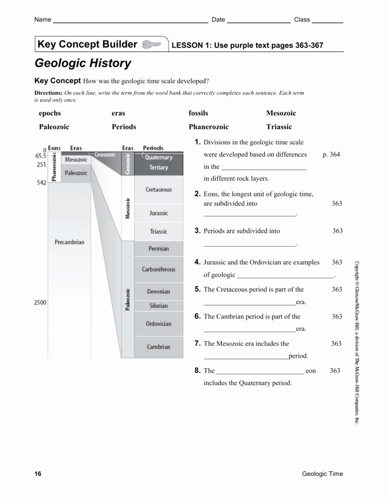 Geological Time Scale Worksheet Awesome Geologic Time Scale Worksheet Middle School Geologic