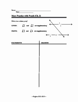 Geometric Proofs Worksheet with Answers Elegant Geometry Proof Writing Worksheet 2 by Mr Hughes
