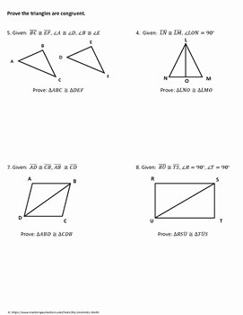 Geometric Proofs Worksheet with Answers Fresh Geometry Worksheet Triangle Congruence Proofs by My