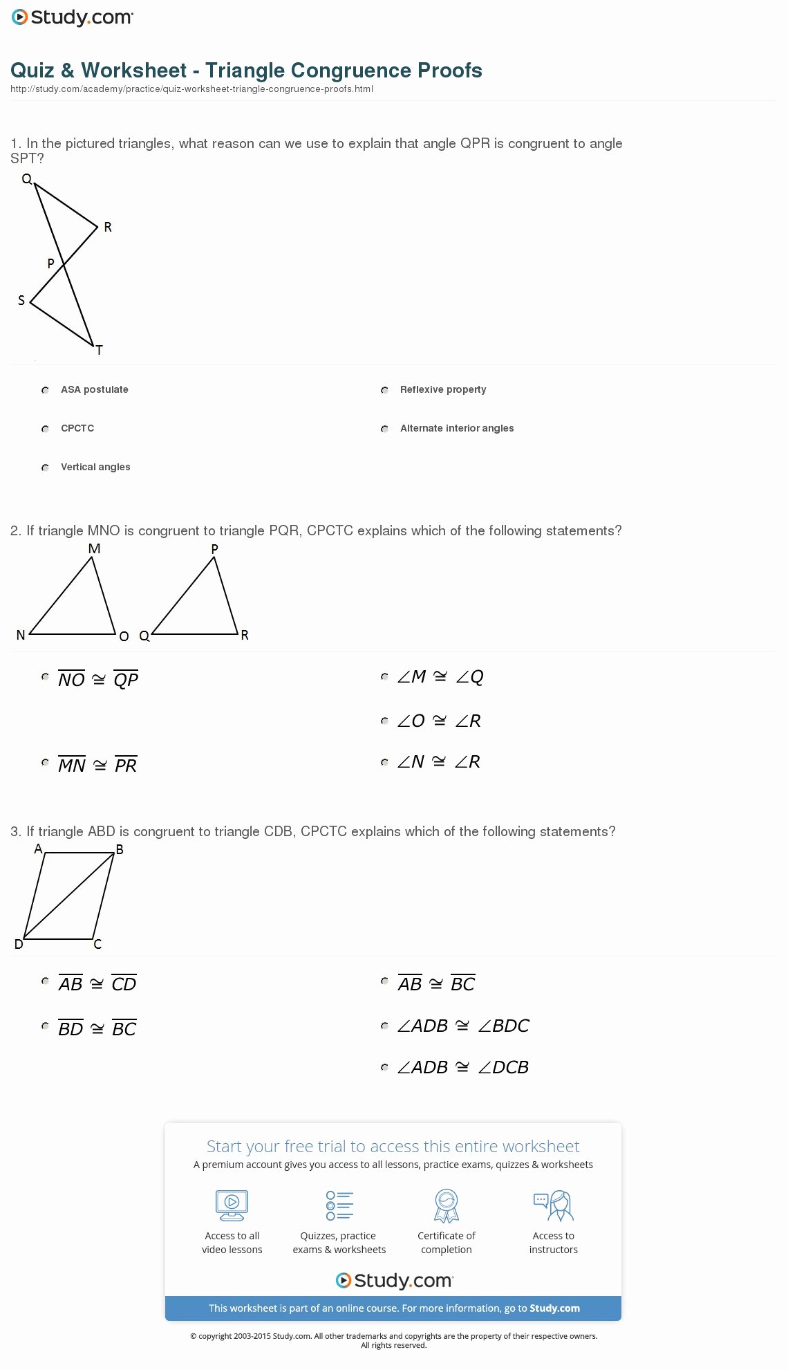 50 Geometric Proofs Worksheet With Answers