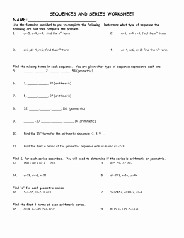 Geometric Sequence and Series Worksheet Luxury Arithmetic and Geometric Word Problems