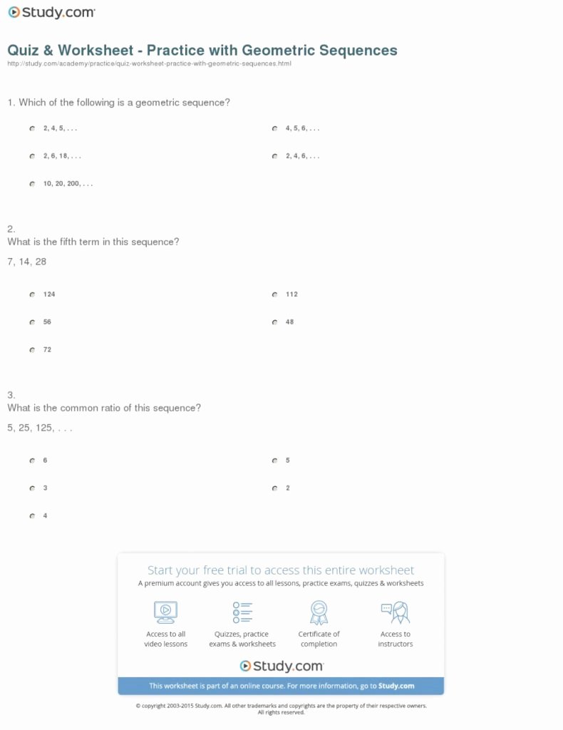 Geometric Sequence Worksheet Answers Lovely 3 Amazing Geometric Sequence Worksheet Answers that Can
