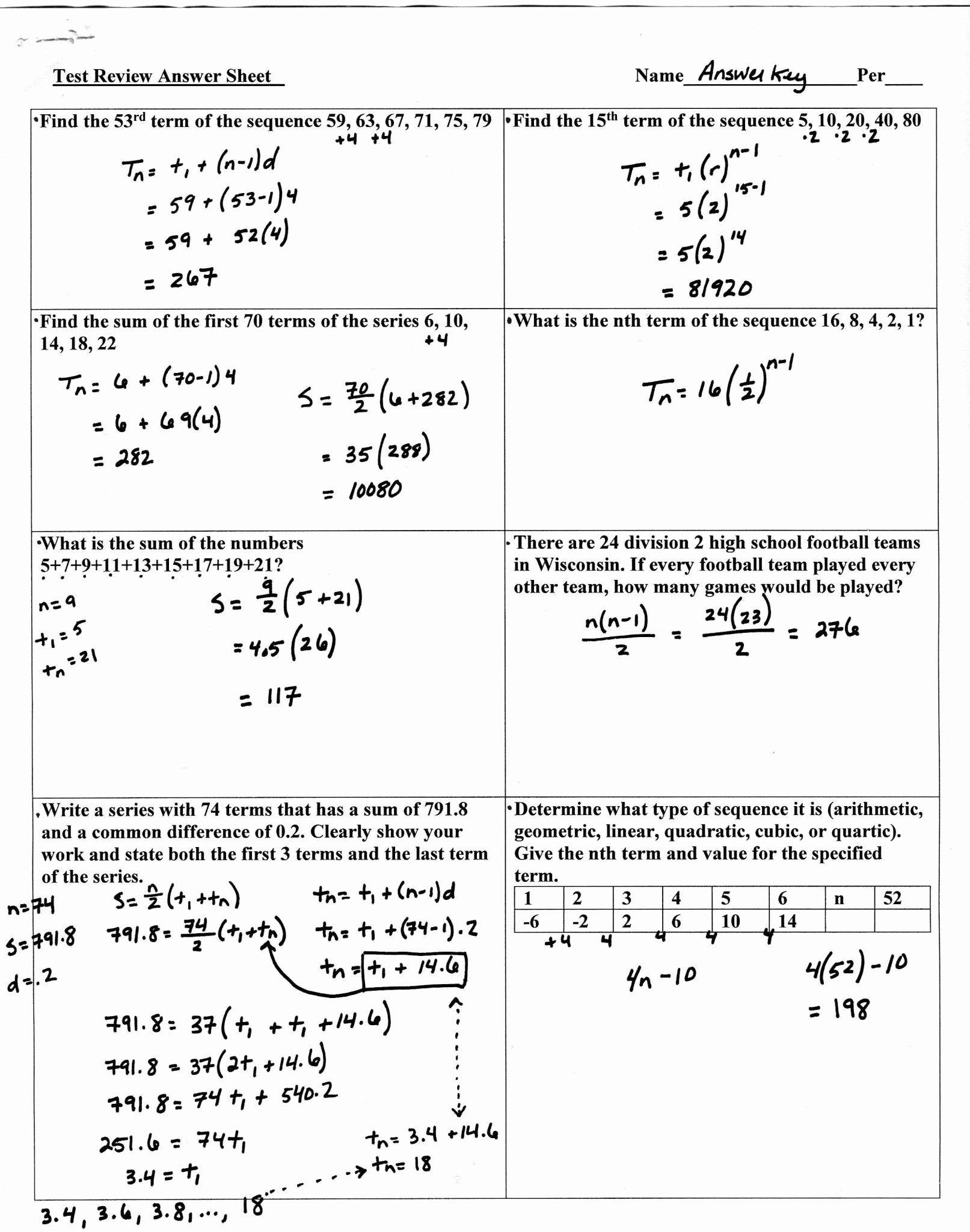 geometric sequence worksheet pdf