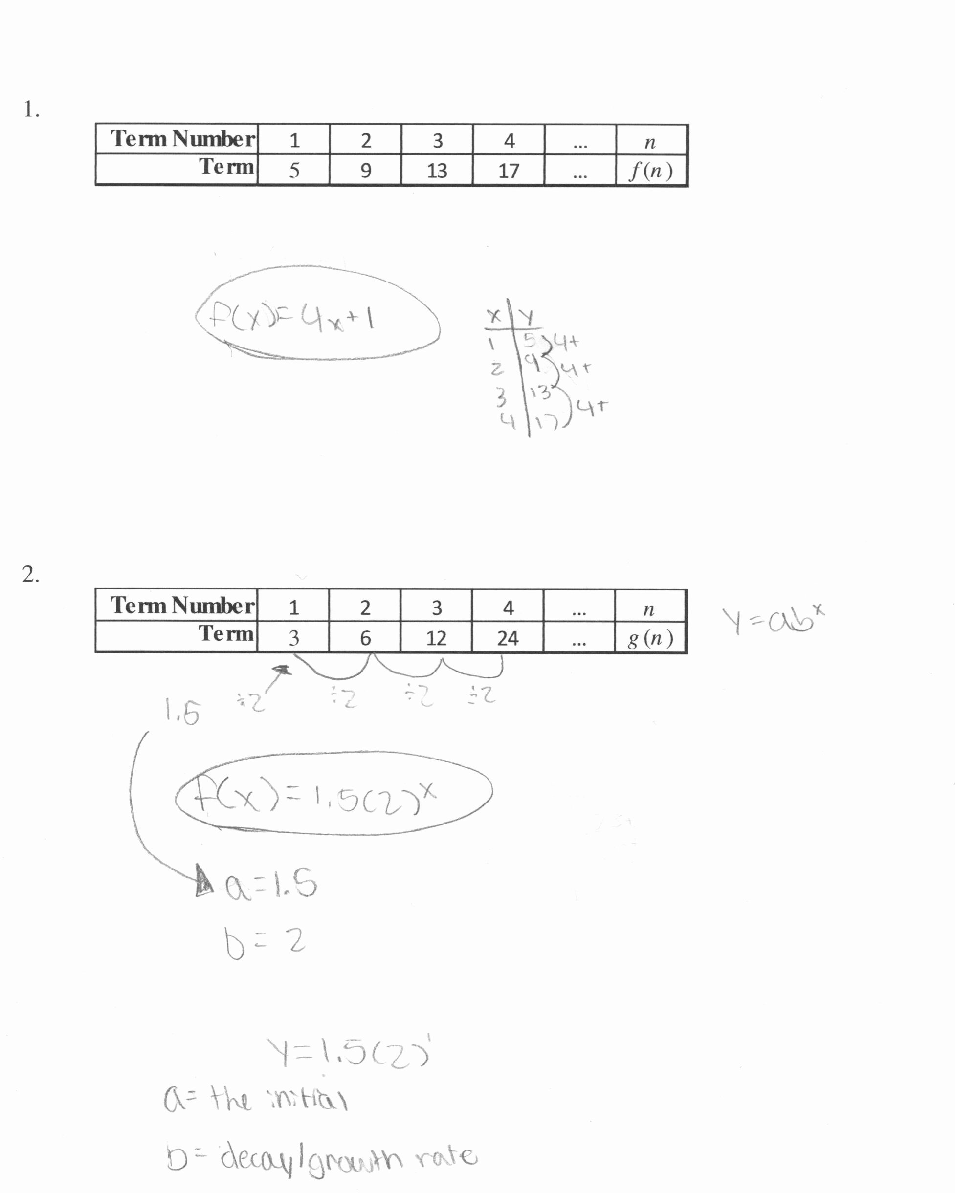 Geometric Sequences Worksheet Answers Unique Arithmetic and Geometric Sequences Word Problems Worksheet