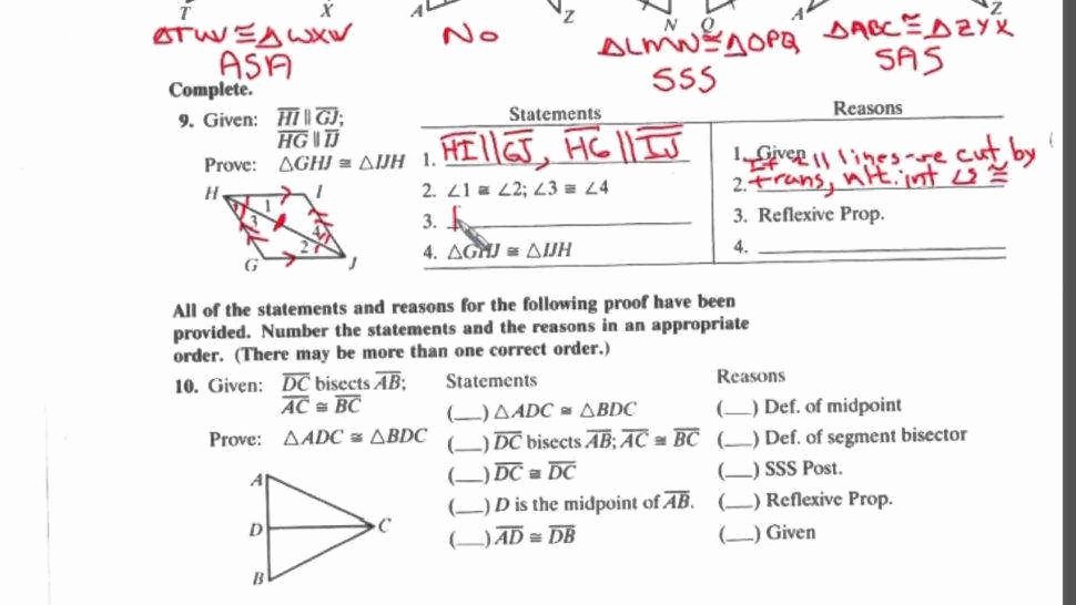 Geometry Proof Practice Worksheet Inspirational Proving Triangles Congruent Worksheet