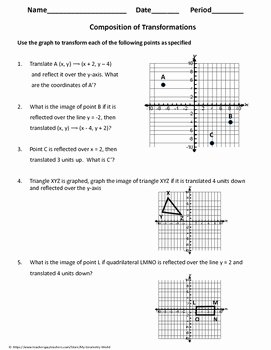 Geometry Transformation Composition Worksheet Fresh Geometry Worksheet Position Of Transformations by My