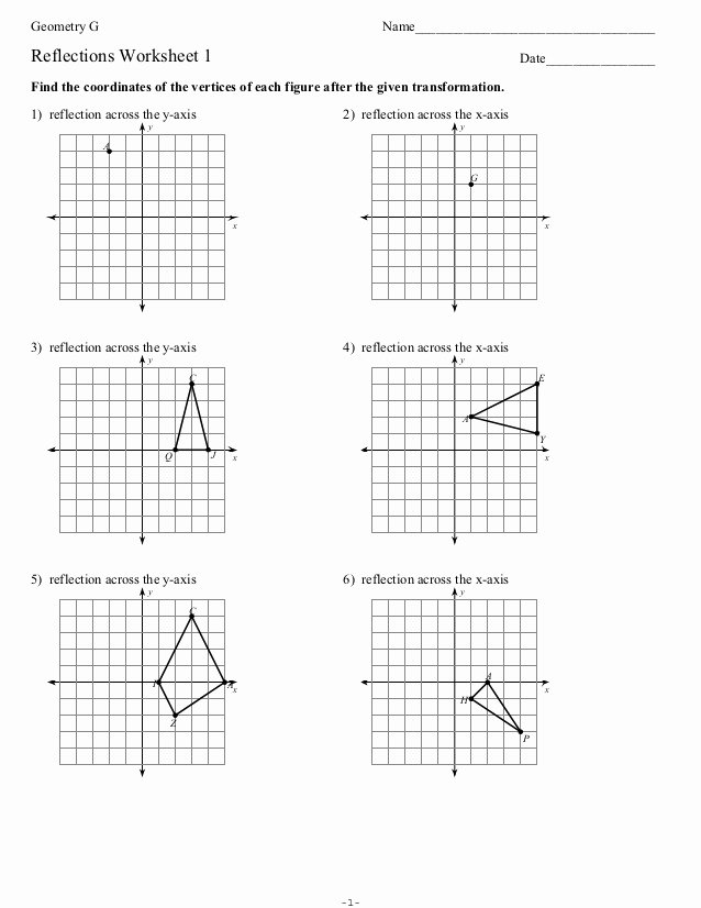 Geometry Transformations Worksheet Answers Beautiful Reflections Worksheet1student