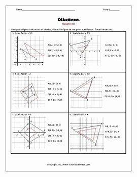 Geometry Transformations Worksheet Answers Best Of Transformations Dilations Worksheets by Funsheets4math