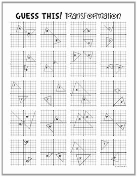 Geometry Transformations Worksheet Answers Lovely Transformations Guess This Game Translation Reflection