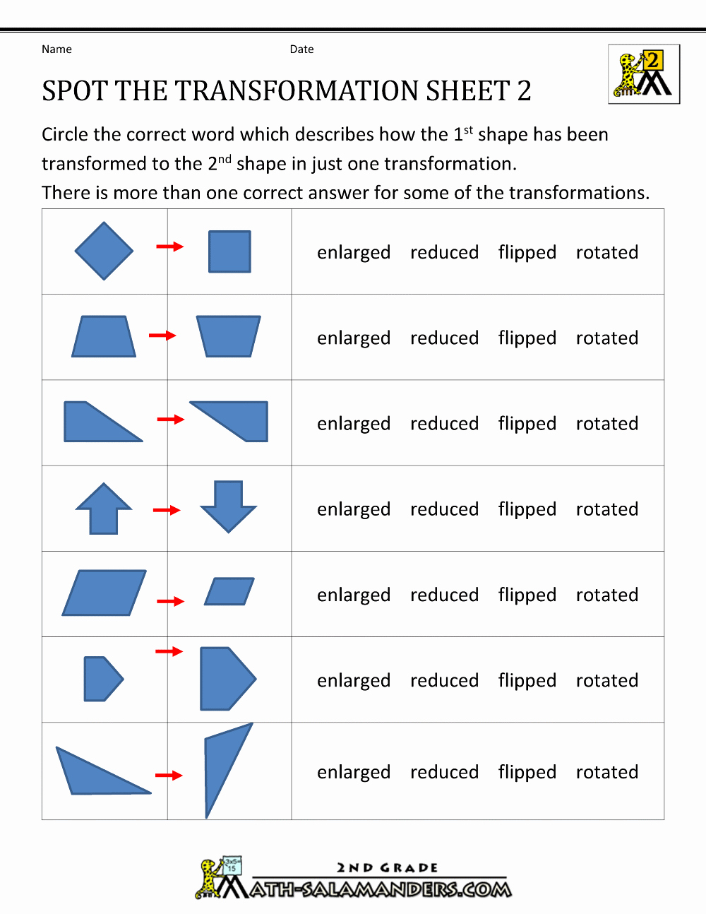 50 Geometry Transformations Worksheet Answers