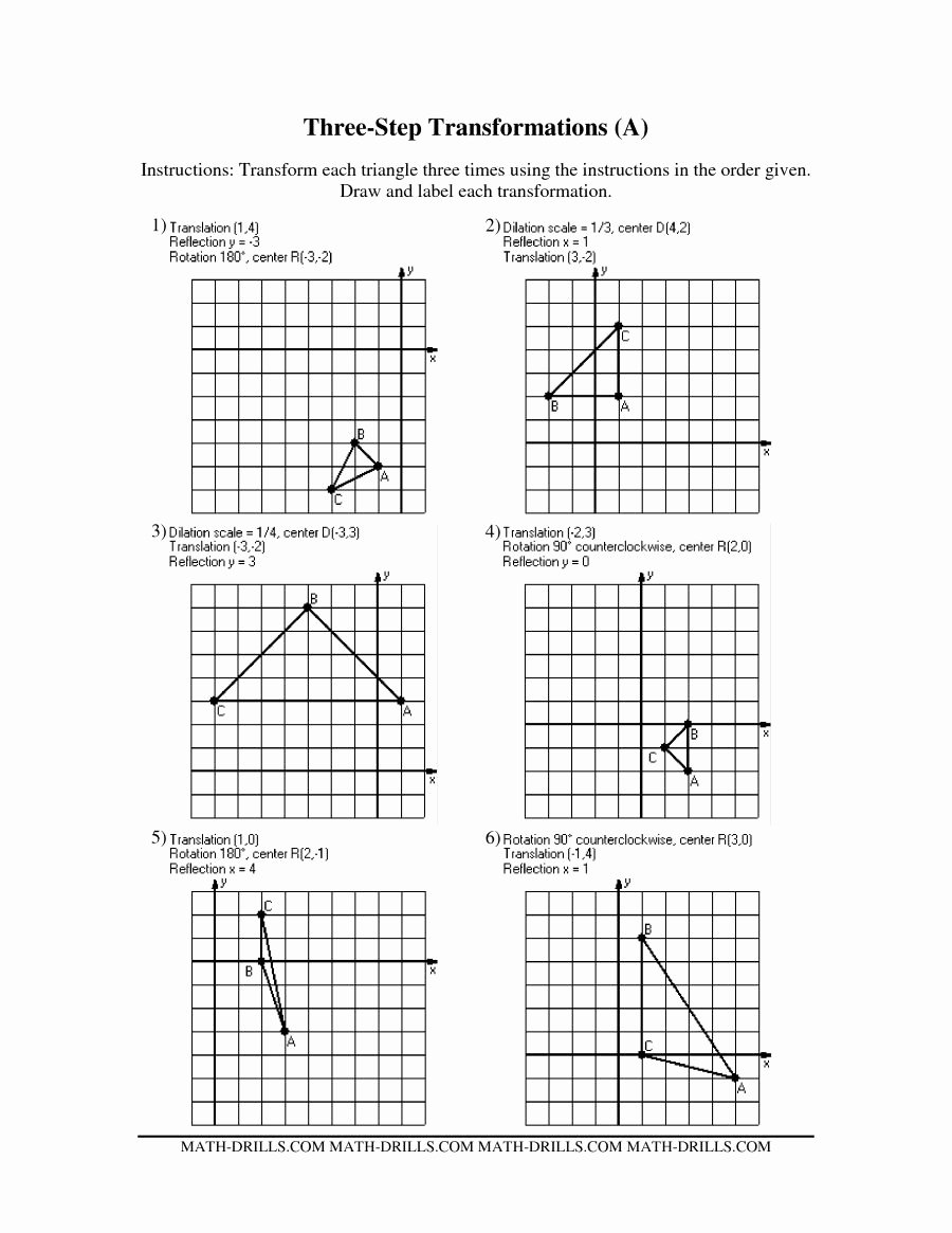 Geometry Transformations Worksheet Answers Unique Geometry Transformation Position Worksheet Answers