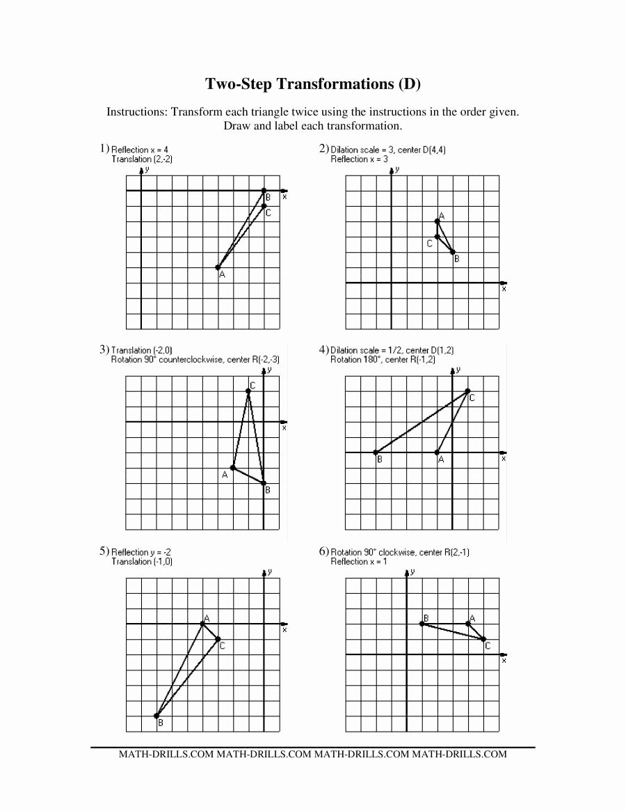Geometry Transformations Worksheet Pdf Beautiful Two Step Transformations Old Version Dd Geometry Worksheet