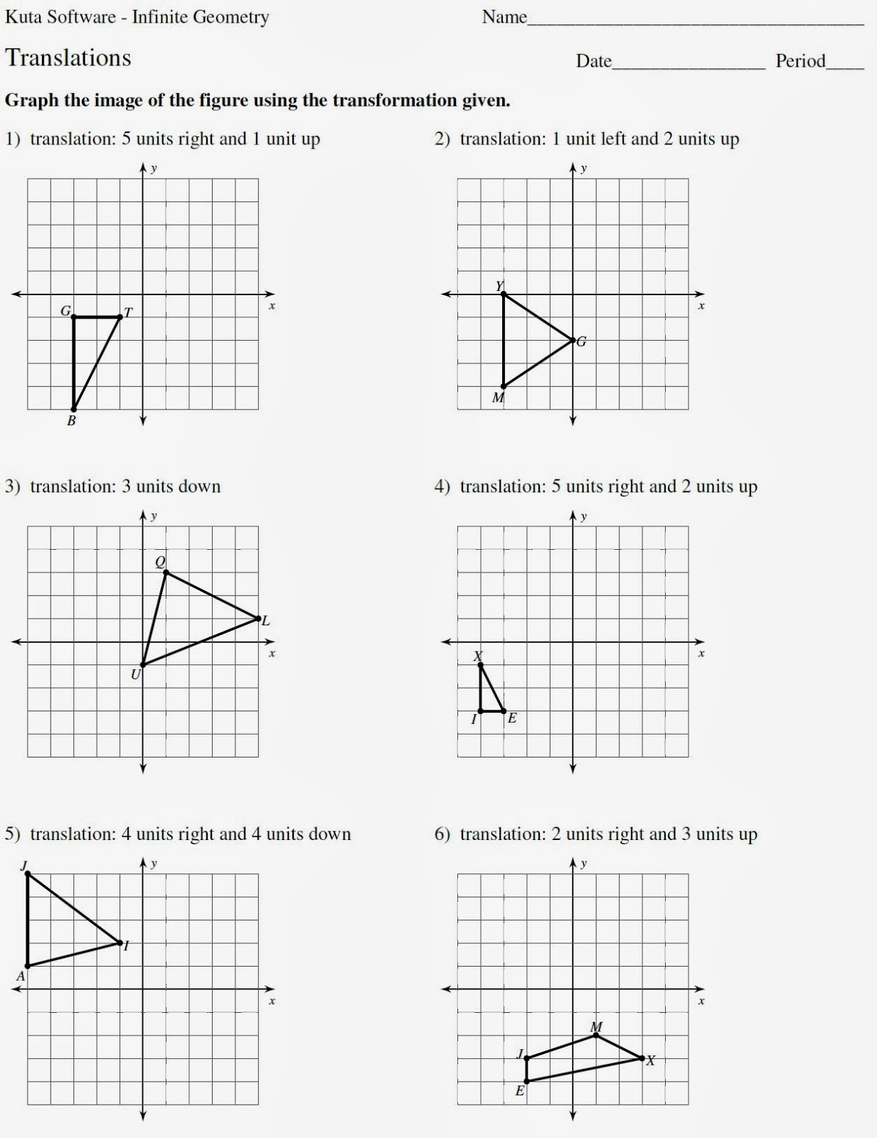 Geometry Transformations Worksheet Pdf Best Of Mr Matt S Math Classes assignment Translations