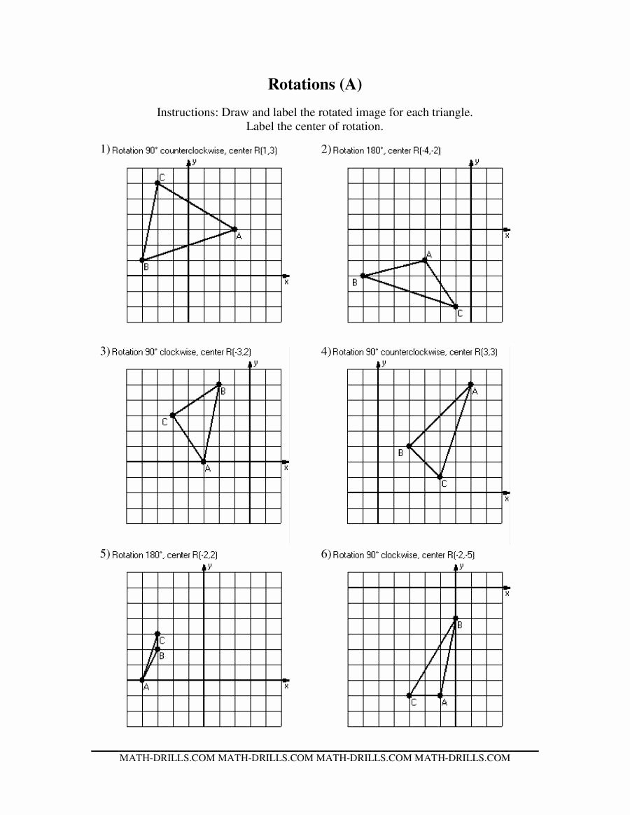 pre algebra rotations worksheet