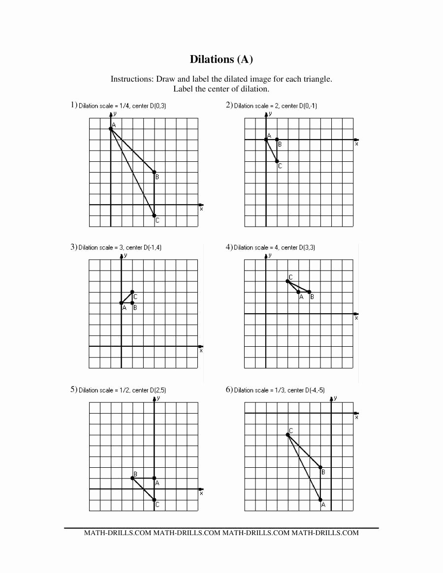 Geometry Transformations Worksheet Pdf Elegant Dilations Old Version A