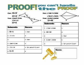 Geometry Worksheet Beginning Proofs Answers Elegant Proof You Can T Handle the Proof Triangle Congruency