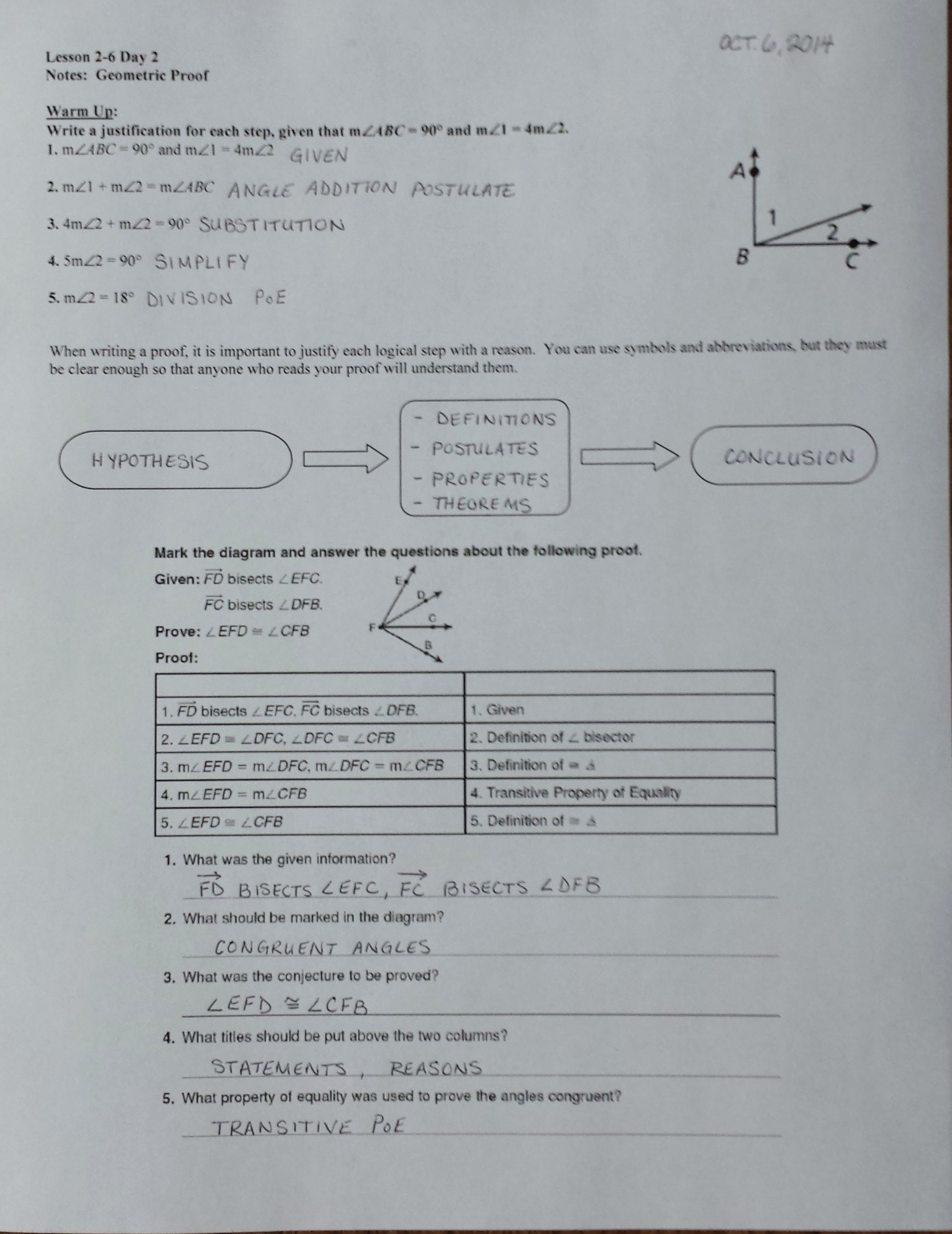 Geometry Worksheet Beginning Proofs Answers Inspirational Geometry Worksheet 2 6 Geometry Proofs Answers