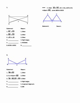 Geometry Worksheet Congruent Triangles Awesome Geometry Unit 8 Congruent Triangles 2 Column Proofs Sss