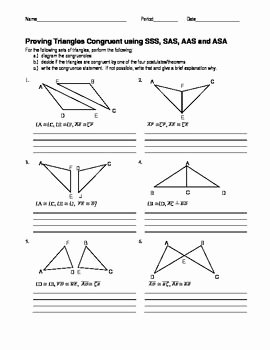 Geometry Worksheet Congruent Triangles Luxury Proving Triangles Congruent with Congruence Shortcuts