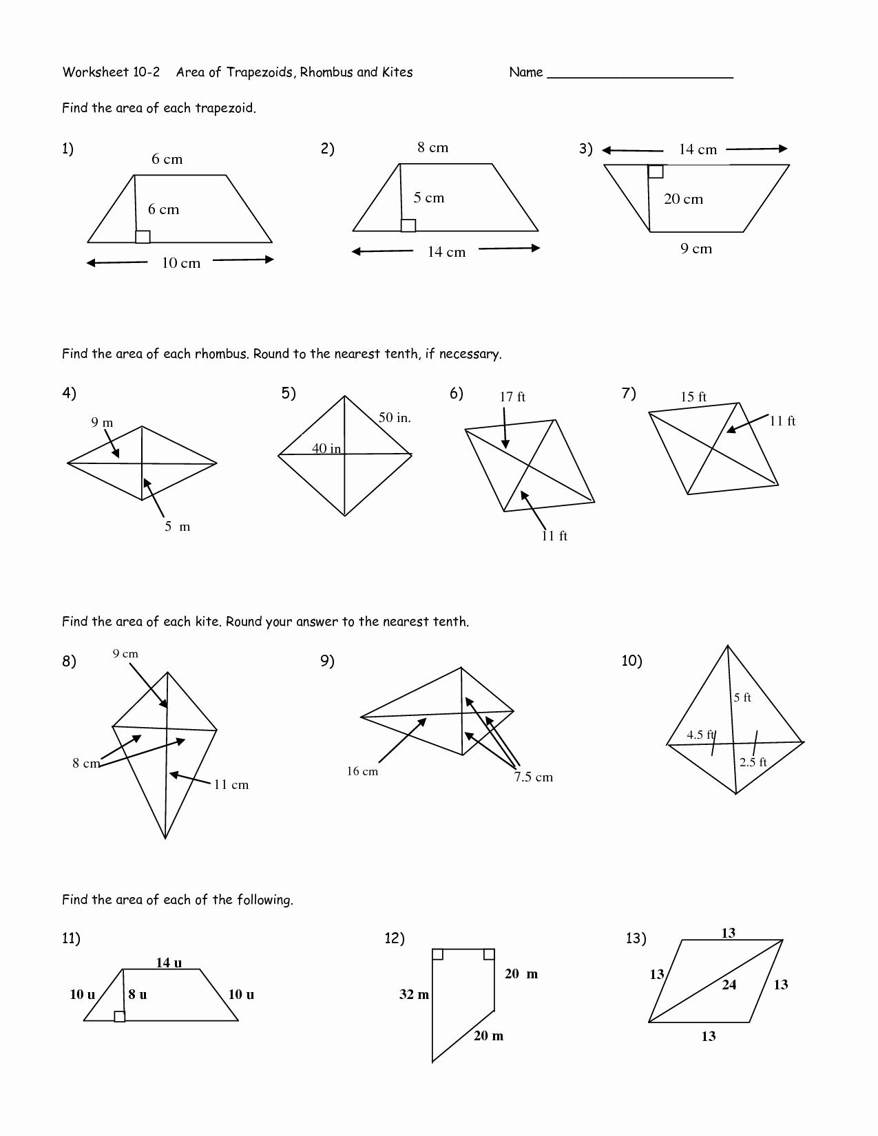 Geometry Worksheet Kites and Trapezoids Best Of 12 Best Of Trap and Kites Worksheet Geometry