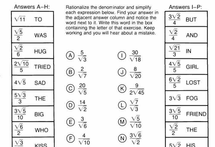 Get the Message Math Worksheet Lovely Algebra with Pizzazz Worksheet Answers
