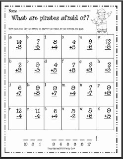Get the Message Math Worksheet Lovely First Grade A La Carte What are Pirates Afraid Of