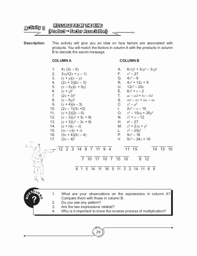 Get the Message Worksheet Answers Beautiful Get the Message Math Worksheet Answer Key