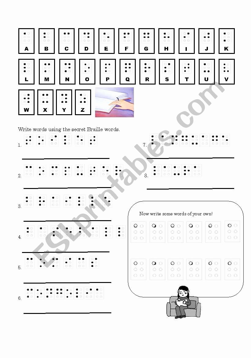Get the Message Worksheet Answers Elegant Braille Messages Esl Worksheet by Laura Jane