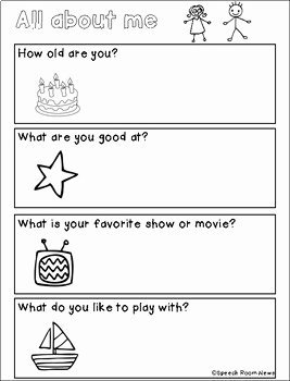 Getting to Know You Worksheet Beautiful Get to Know You Worksheets Speech therapy Prek High