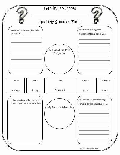 Getting to Know You Worksheet Unique Math Opens Doors Middle and High School Ice Breakers Ideas