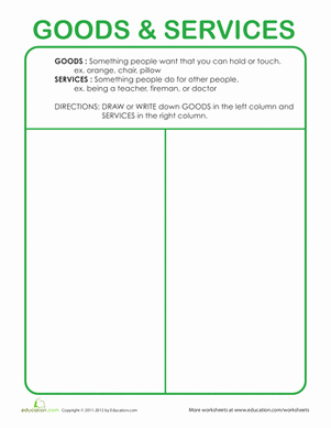 Goods and Services Worksheet Inspirational What are Goods and Services Worksheet