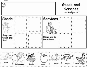 Goods and Services Worksheet Lovely Goods and Services Cut and Paste Worksheet Activity