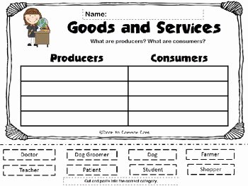 Goods and Services Worksheet Unique Goods and Services Worksheets 2nd Grade Georgia social