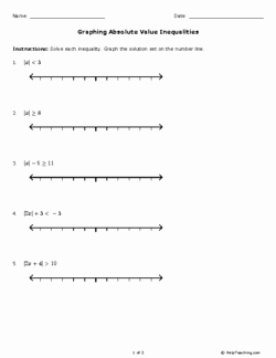 Graphing Absolute Value Functions Worksheet Lovely Graphing Absolute Value Inequalities Grade 6 Free