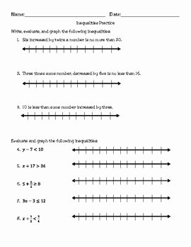 Graphing Absolute Value Inequalities Worksheet Unique Writing solving and Graphing Inequalities Worksheet