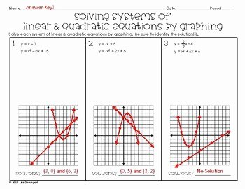 Graphing Linear Equations Practice Worksheet Beautiful solving Systems Of Linear &amp; Quadratic Equations by