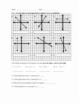 Graphing Linear Equations Worksheet Answers Luxury Slope and Graphing Linear Equation Worksheets and Answers