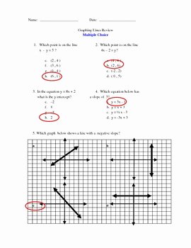 Graphing Linear Equations Worksheet Answers New Slope and Graphing Linear Equation Worksheets and Answers