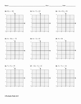 Graphing Linear Equations Worksheet Pdf Awesome Graphing Linear Equations In Standard form Algebra