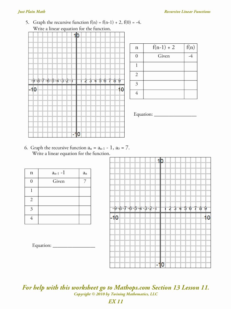 Graphing Linear Equations Worksheet Pdf New Graphing Linear Equations Using A Table Worksheet the Best