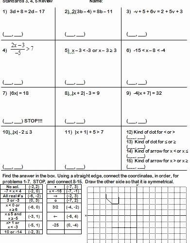 Graphing Linear Equations Worksheet Pdf Unique solving and Graphing Inequalities Worksheet Pdf