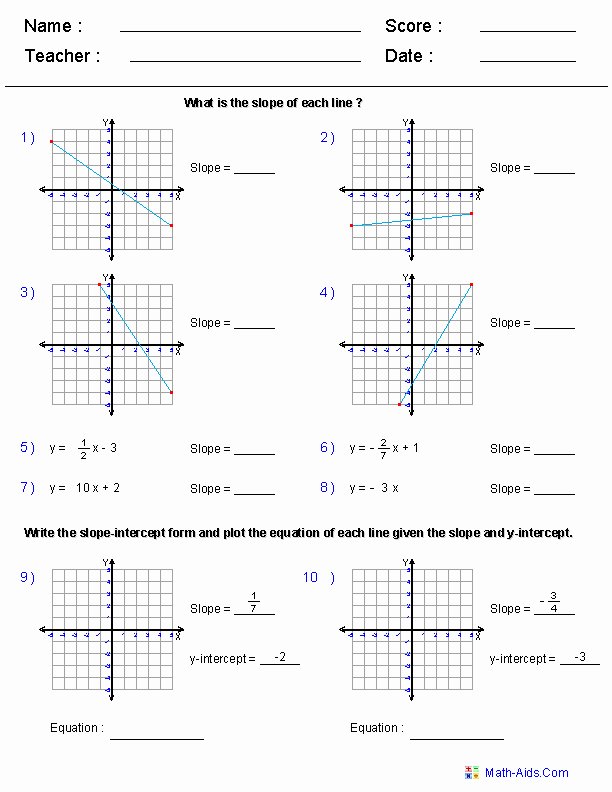 Graphing Linear Functions Worksheet Answers Lovely Pre Algebra Worksheets
