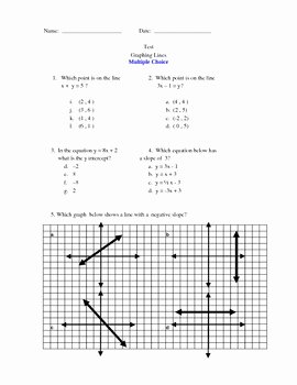 Graphing Linear Functions Worksheet Answers New Slope and Graphing Linear Equation Worksheets and Answers
