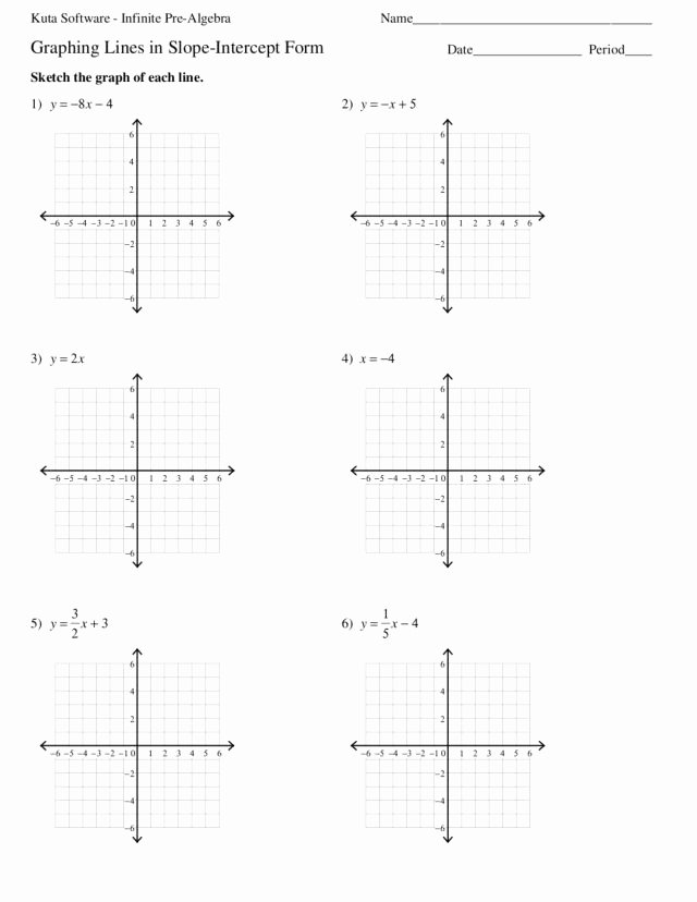 Graphing Linear Functions Worksheet Answers Unique Graphing Lines In Slope Intercept form Worksheet for 9th
