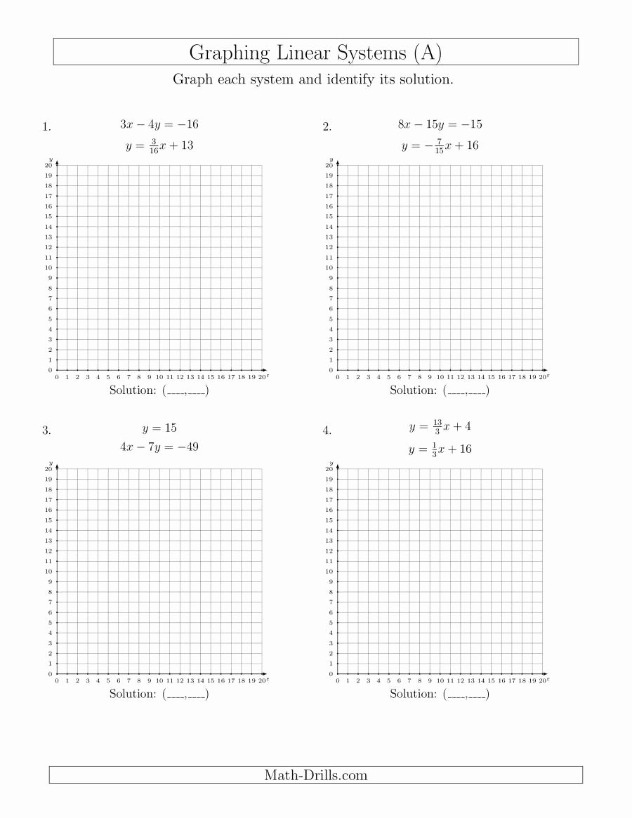Graphing Linear Functions Worksheet Fresh solve Systems Of Linear Equations by Graphing First