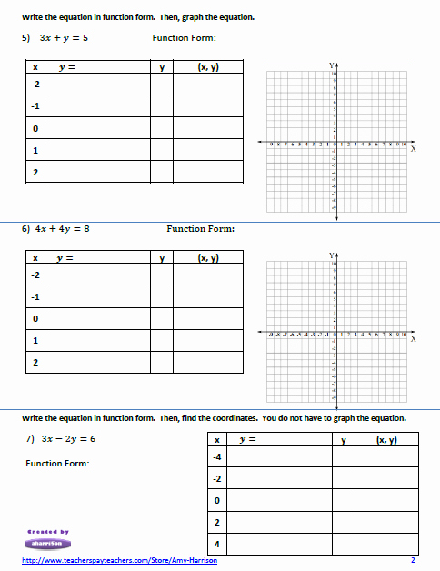 Graphing Linear Functions Worksheet Pdf Fresh Linear Equations Worksheet – Create A Table Of Values and